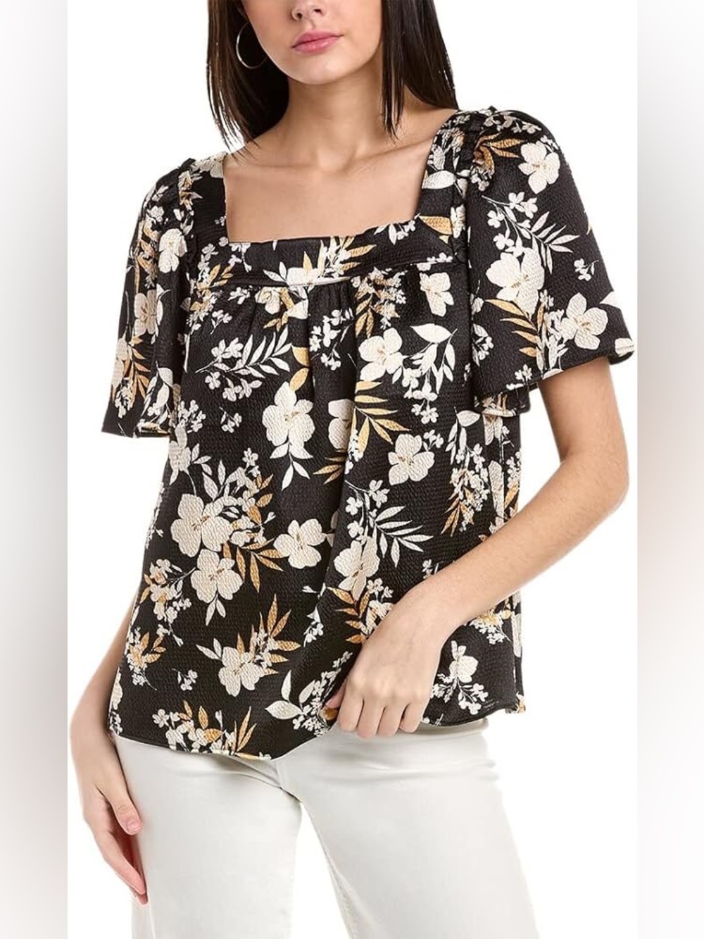 Draper James Maren Top in Midnight Magnolia Belle Meade Black NWT XS